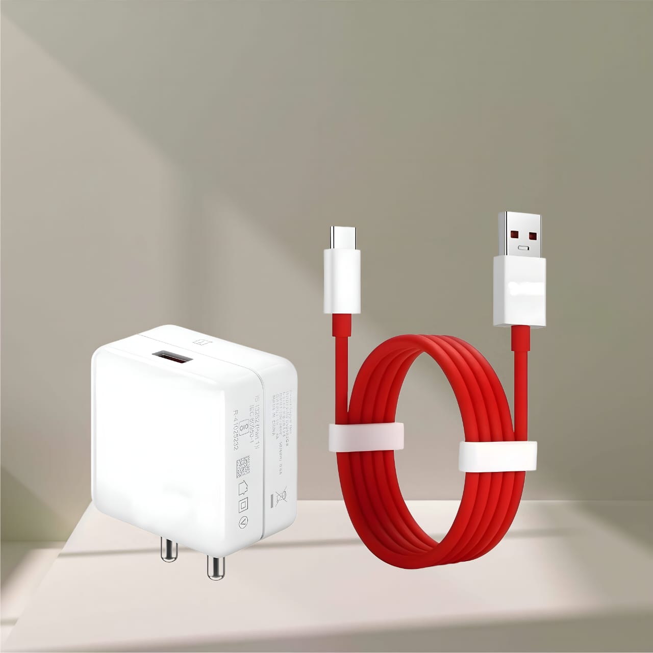 Compatible OnePlus 65W Quick Charge 6A Wall Charger for Mobile with Detachable Cable (White, Cable Included) ( Brand New , 1 Year warranty )