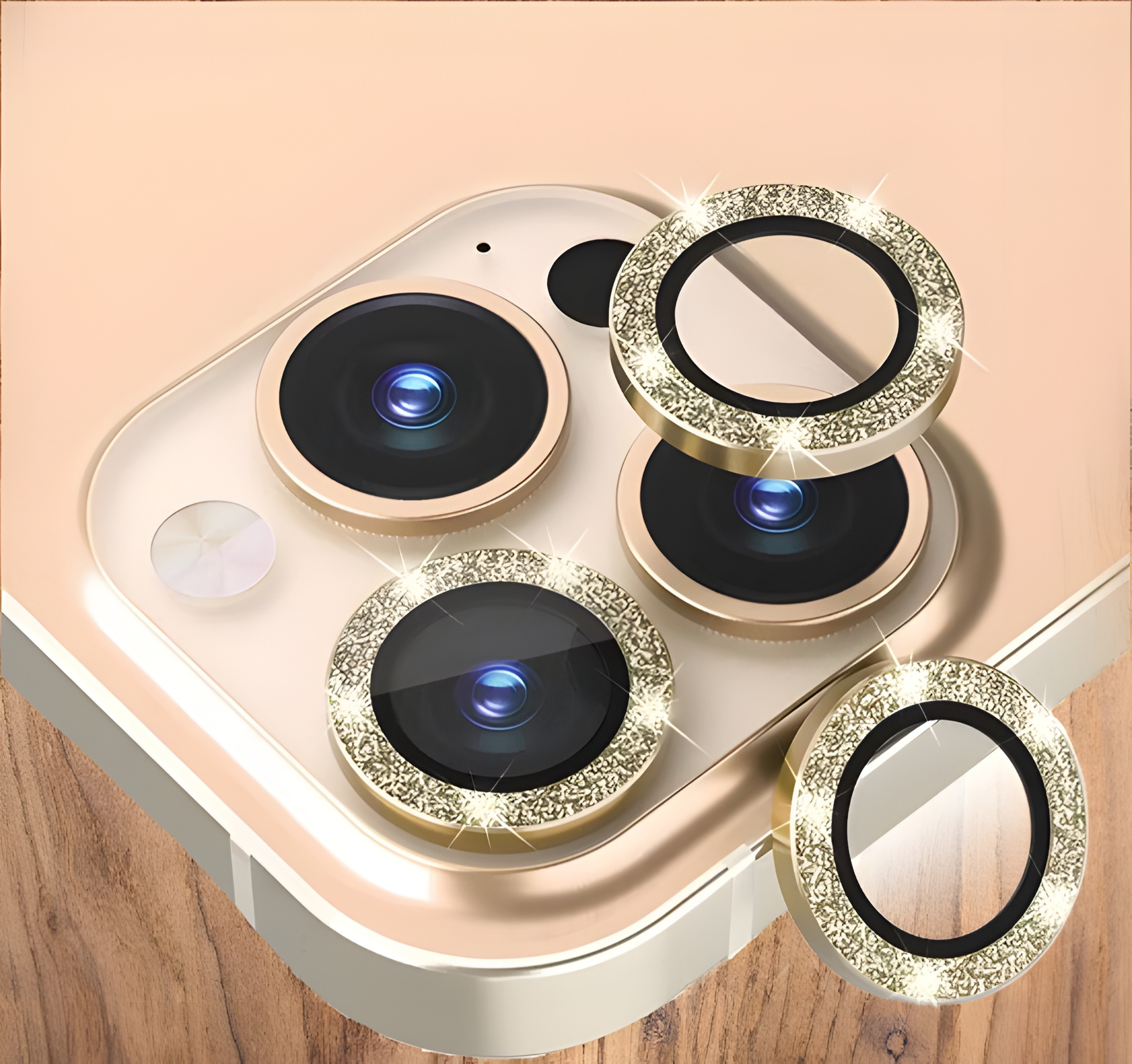 Premium Camera Rings for Apple iPhone 13 Pro , Apple iPhone 13 Pro Max (GOLD , High Quality Camera Rings Pack of: 1)
