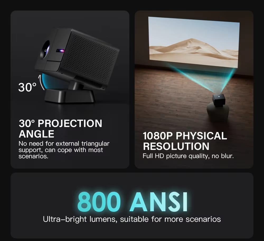 Smart Projection Projector FHD 
(Black , High Quality Product )