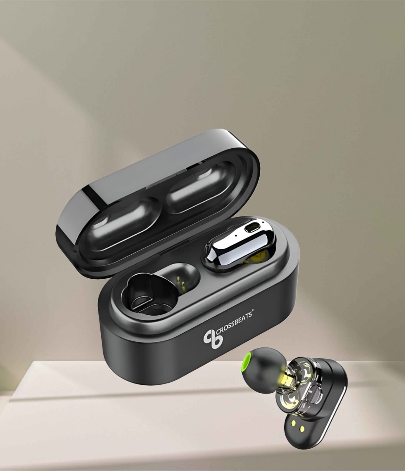 CrossBeats Elektra dual Driver wireless headphones Black BLUETOOTH ( Open Box , 3 Months Warranty )