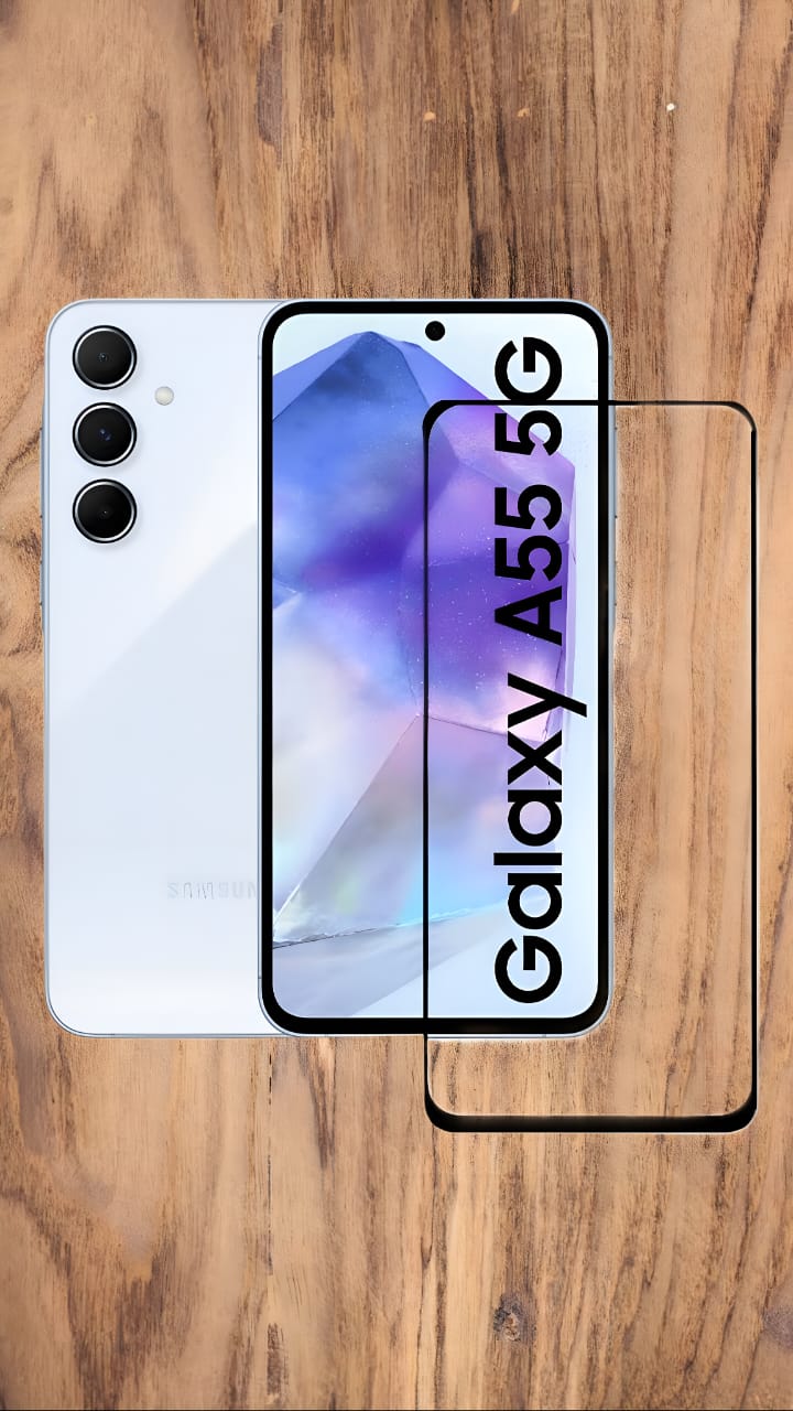 Premium Screen Protector for Samsung Galaxy A55 Screen Protector Ultra-Thin, HD Clarity, Edge-to-Edge Protection With Installation Kit (High Quality , Pack of 1)