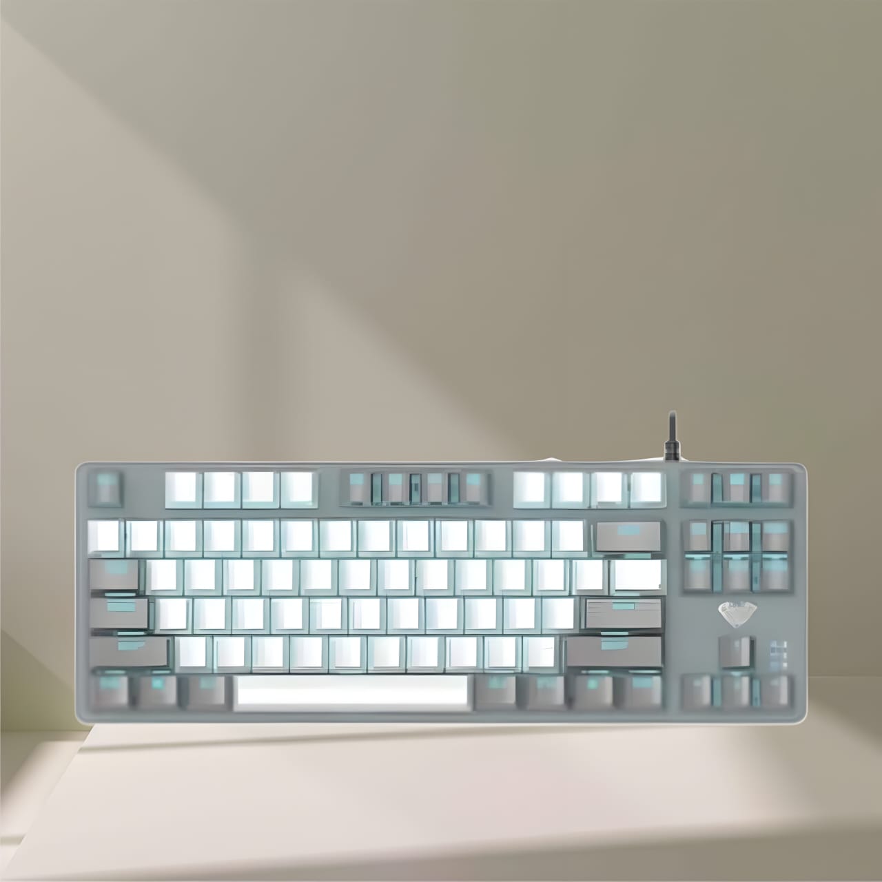 Aula F3287 Mechanical / Rainbow Backlight, Anti-ghosting, Blue sw Gray & White KEYBOARD(Open Box, 3 Months Warranty)