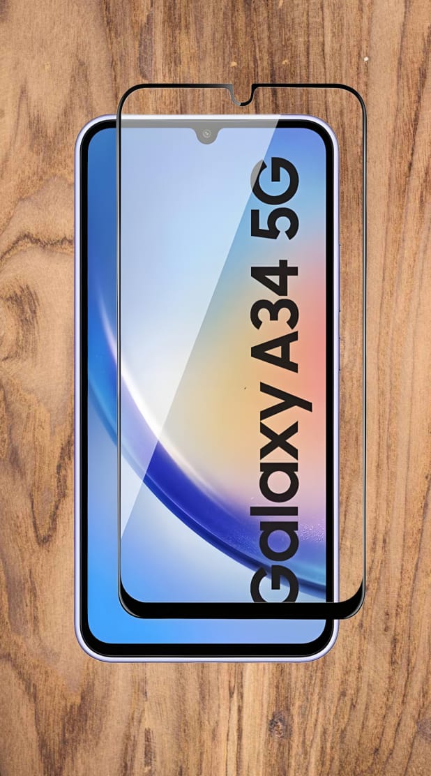 Premium Screen Protector for Samsung Galaxy A34 Screen Protector Ultra-Thin, HD Clarity, Edge-to-Edge Protection With Installation Kit (High Quality , Pack of 1)