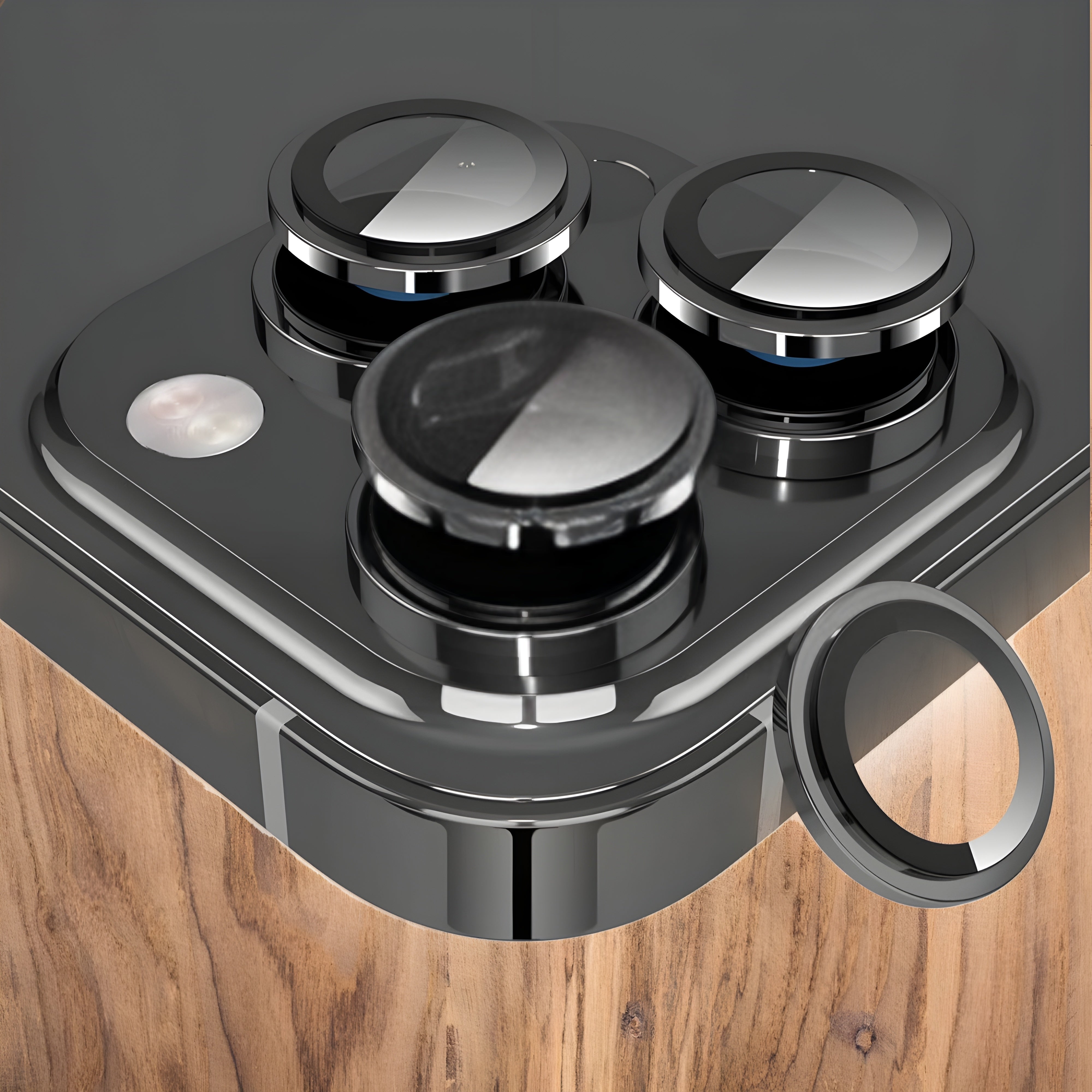 Premium Camera Rings for Apple iPhone 15 Pro , Apple iPhone 15 Pro Max (BLACK , High Quality Camera Rings Pack of: 1)