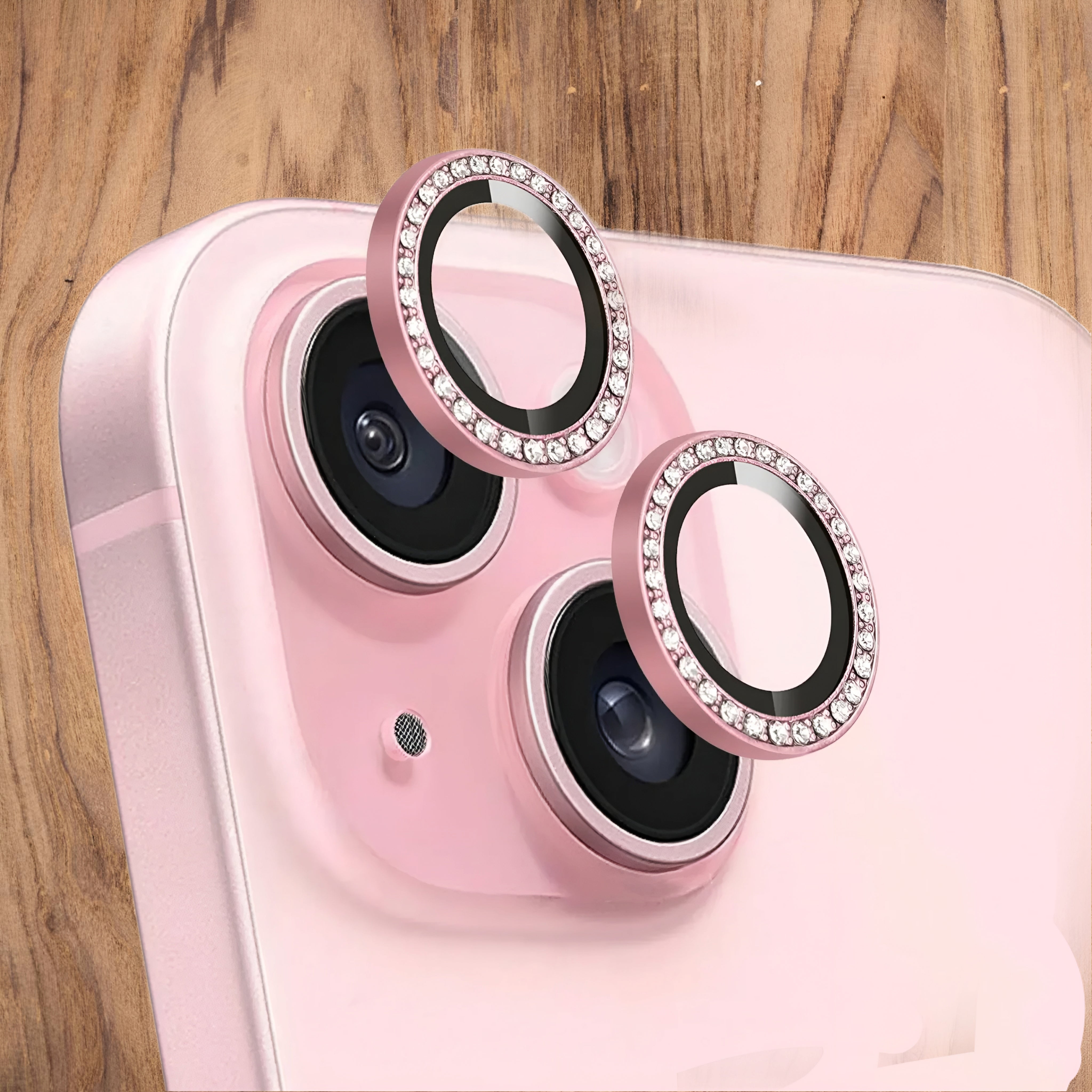 Premium Back Camera Lens Ring Guard Protector for iPhone 15 , iPhone 15 Plus , Aluminum Alloy Camera Lens Protector ( PINK , Pack of: 1 )