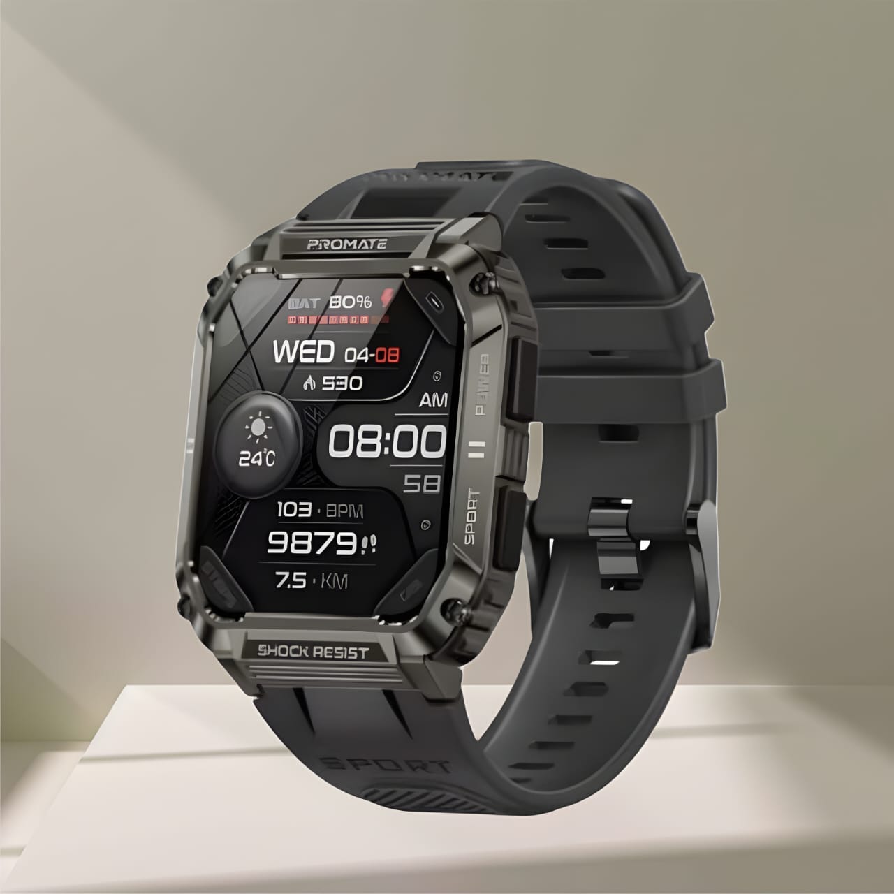 Promate Xwatch-S19 BLK Black SMART WATCH(Open Box, 3 Months Warranty)