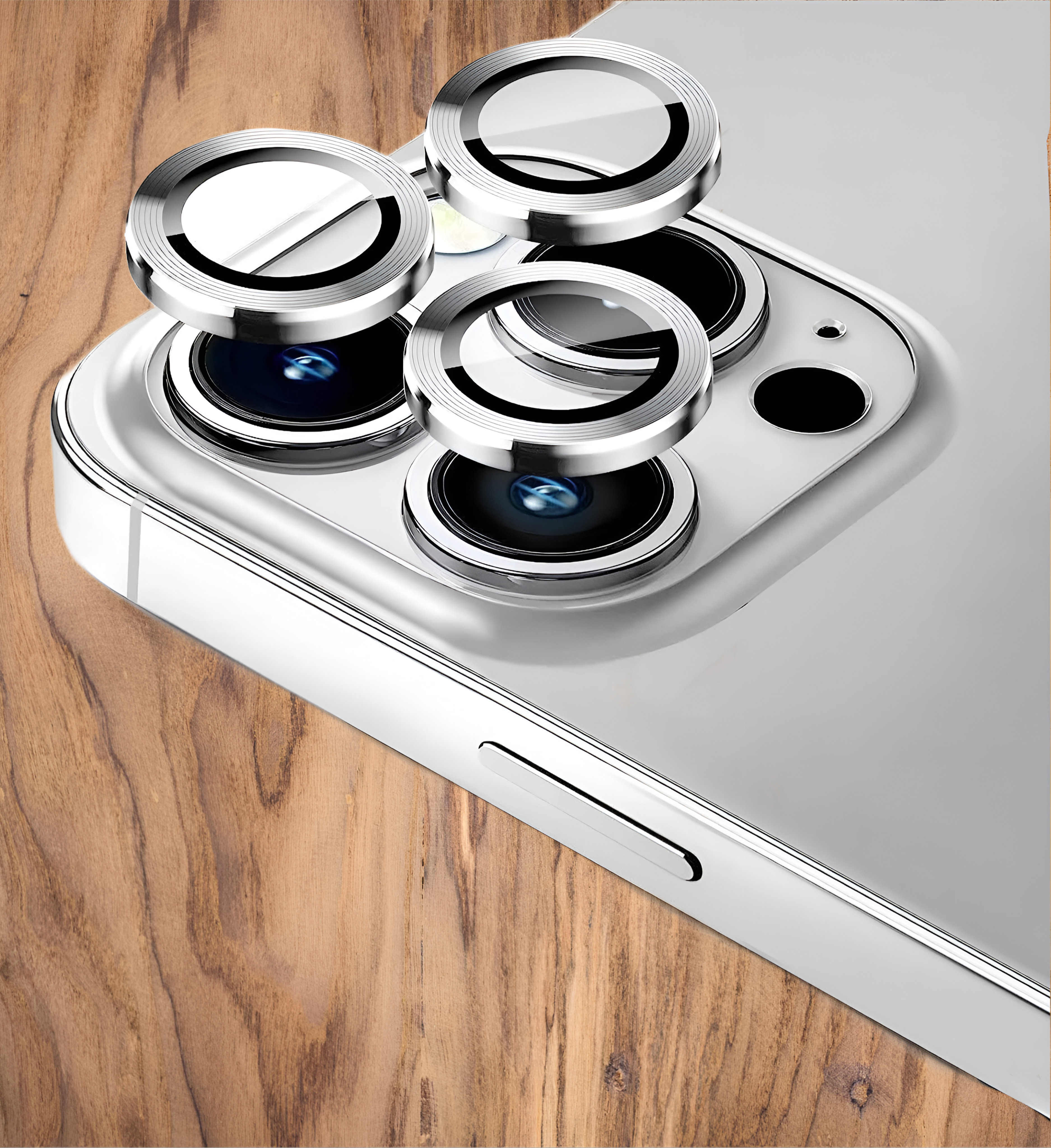 Premium Camera Rings for Apple iPhone 16 Pro, Apple iPhone 16 Pro Max  (SILVER , High Quality Camera Rings Pack of: 1)